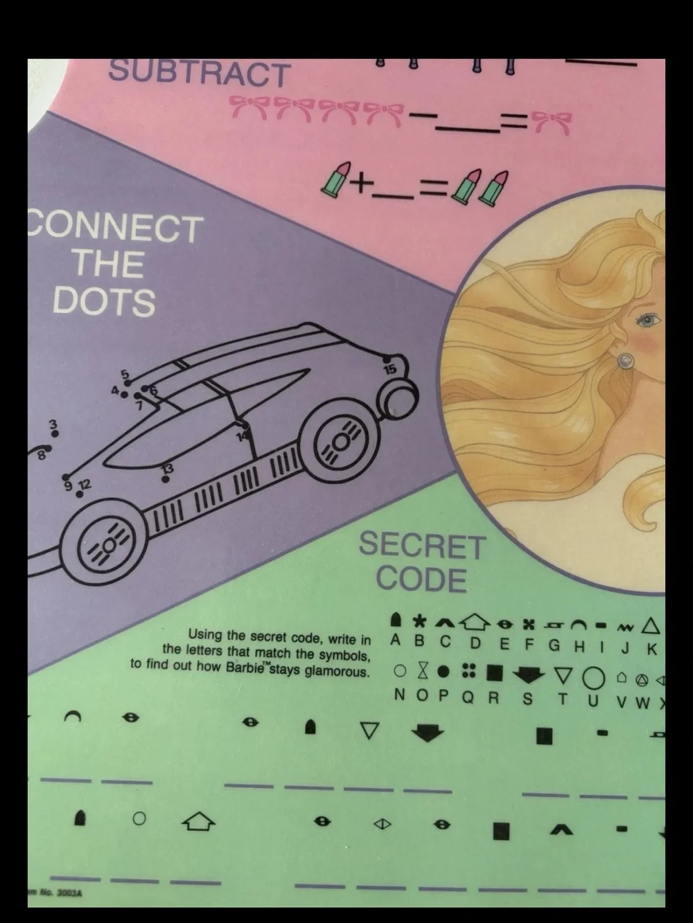 4 VINTAGE BARBIE PLACEMATS DOUBLE SIDED 1988 Mattel Vintage Barbie Party 17x12”